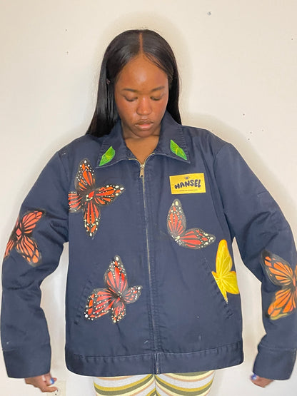 Navy Monarch, Butterfly Workwear Jacket - XL