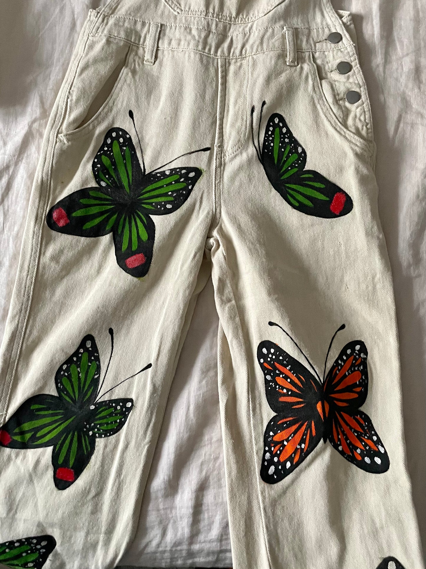 Butterfly Overalls - Green Malachite 26x27