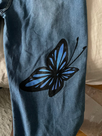 Butterfly Overalls - Blue Morpho 36x29 (Medium)